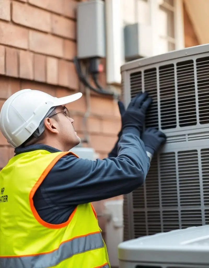 HVAC technician at work